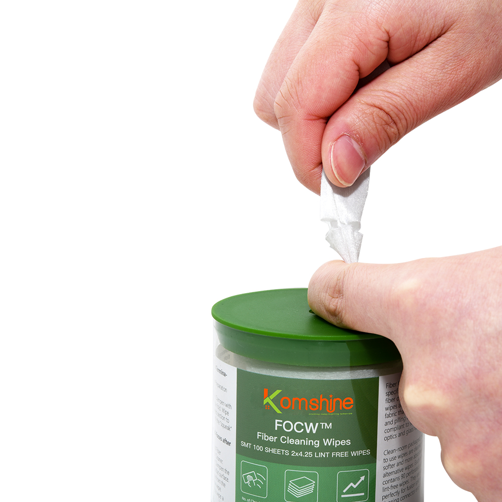 FOCW™ Lint-Free Fiber Cleaning Wipes for Fiber Optic Connector Cleaning