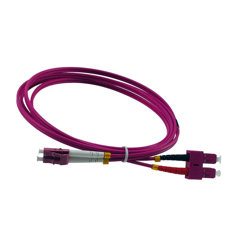 OM4 Multimode Duplex Fiber Optic Patch Cord, 50/125μm, 2.0mm LSZH