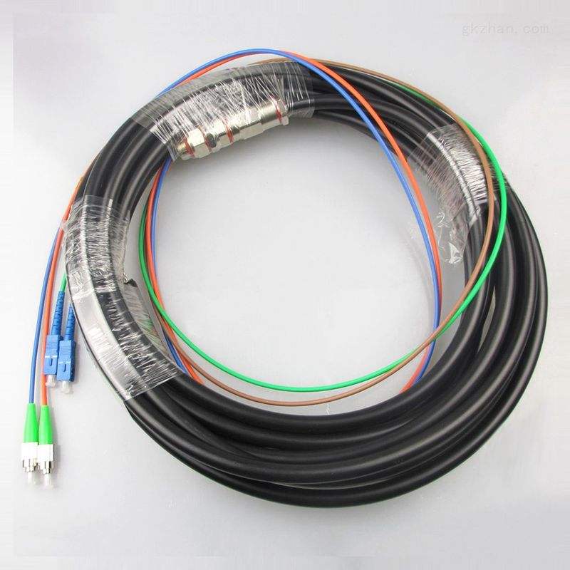 Outdoor Armored SC/APC Singlemode Waterproof Fiber Pigtail, 2/4/6/8/12 Core