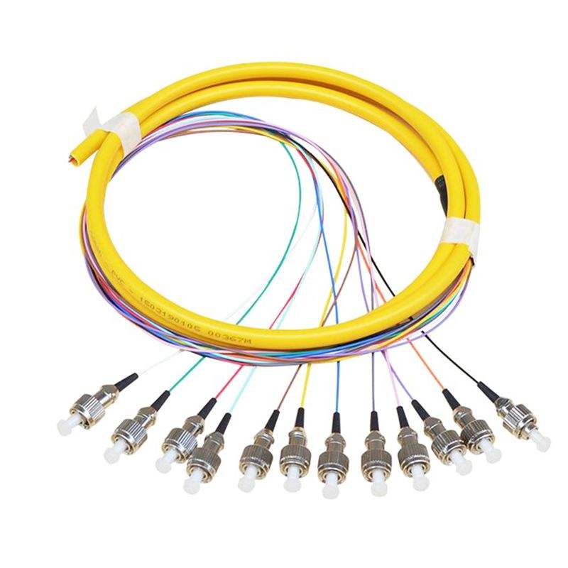 12 Core 0.9mm Tight Buffer Breakout Fiber Pigtail, Singlemode 9/125μm